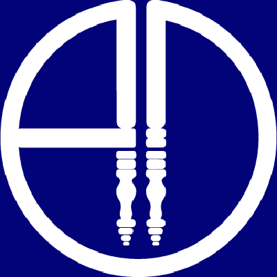 Design geométrico branco em fundo azul marinho, evocando exclusividade AD Boutique; acabamento premium, luxo e detalhes capitonê.